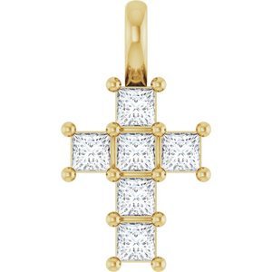 10K Yellow 1/4 CTW Lab-Grown Diamond Pendant