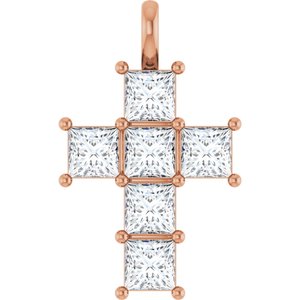 14K Rose 1 5/8 CTW Lab-Grown Diamond Pendant