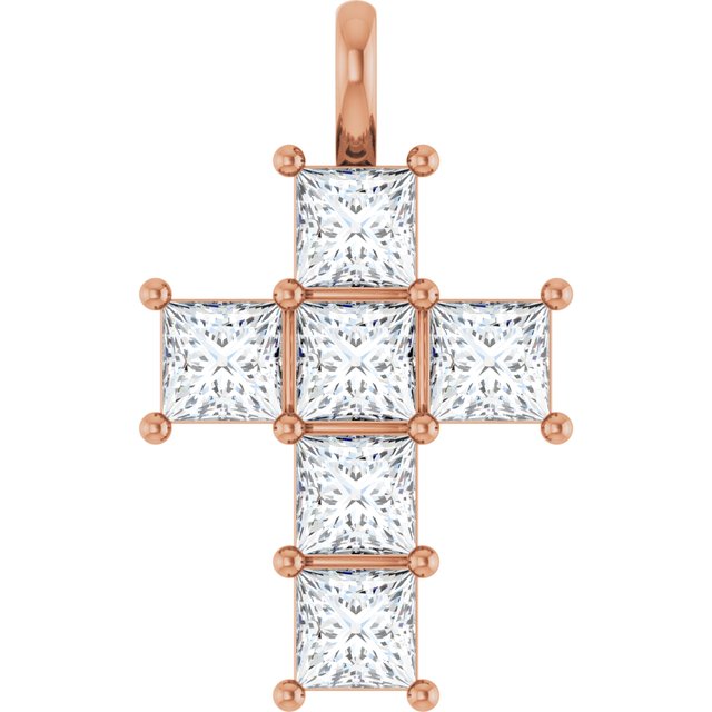 10K Rose 1 5/8 CTW Lab-Grown Diamond Pendant