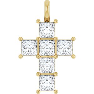 14K Yellow 1 5/8 CTW Lab-Grown Diamond Pendant