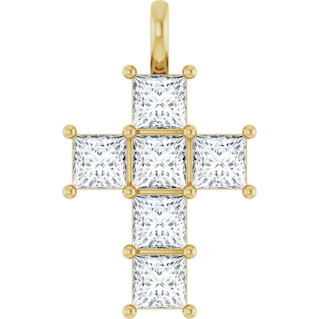 10K Yellow 1 5/8 CTW Lab-Grown Diamond Pendant