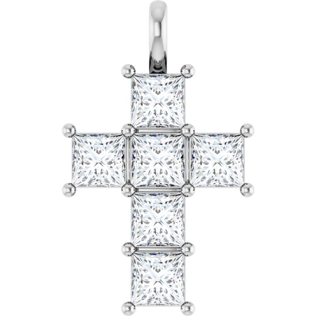 10K White 1 5/8 CTW Lab-Grown Diamond Pendant