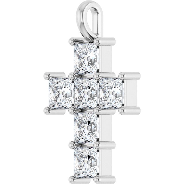 10K White 1 5/8 CTW Lab-Grown Diamond Pendant
