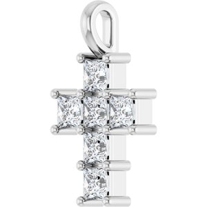10K White 1/2 CTW Lab-Grown Diamond Pendant