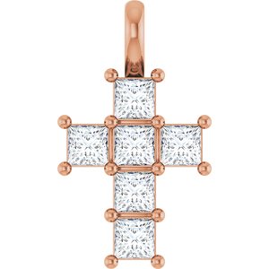 10K Rose 1/2 CTW Lab-Grown Diamond Pendant