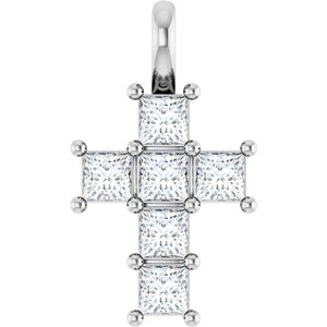 14K White 1/2 CTW Lab-Grown Diamond Pendant