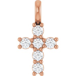 10K Rose 1/6 CTW Lab-Grown Diamond Pendant
