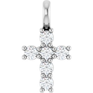 10K White 1/6 CTW Lab-Grown Diamond Pendant