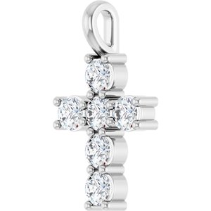 10K White 1/2 CTW Lab-Grown Diamond Pendant