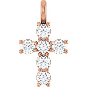 10K Rose 1/2 CTW Lab-Grown Diamond Pendant