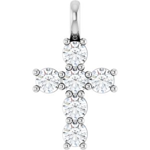 10K White 1/2 CTW Lab-Grown Diamond Pendant