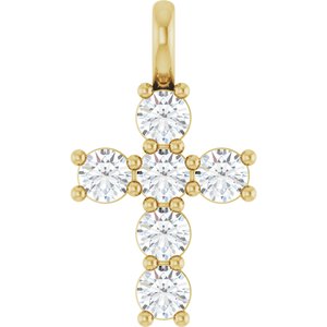 10K Yellow 1/2 CTW Lab-Grown Diamond Pendant