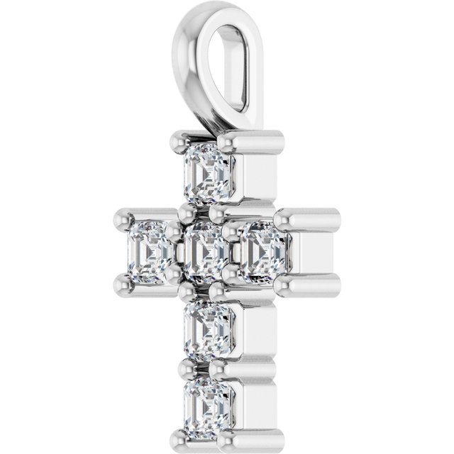 10K White 1/3 CTW Lab-Grown Diamond Pendant