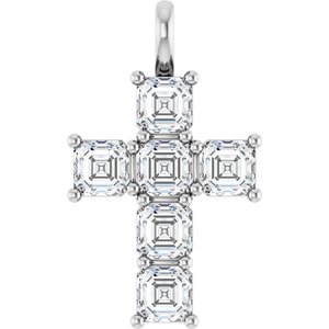10K White 2 CTW Lab-Grown Diamond Pendant