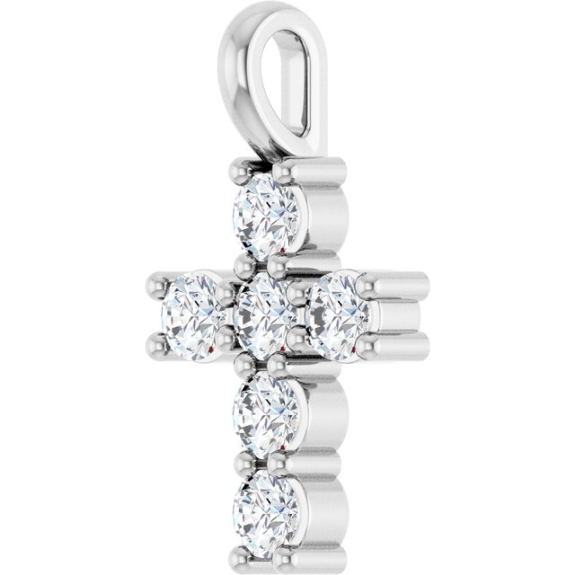 10K White 1/3 CTW Lab-Grown Diamond Pendant