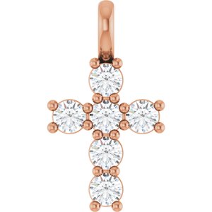 10K Rose 1/3 CTW Lab-Grown Diamond Pendant