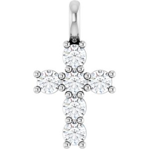 10K White 1/3 CTW Lab-Grown Diamond Pendant