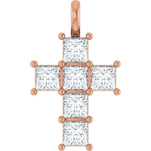 10K Rose 1 1/2 CTW Lab-Grown Diamond Pendant
