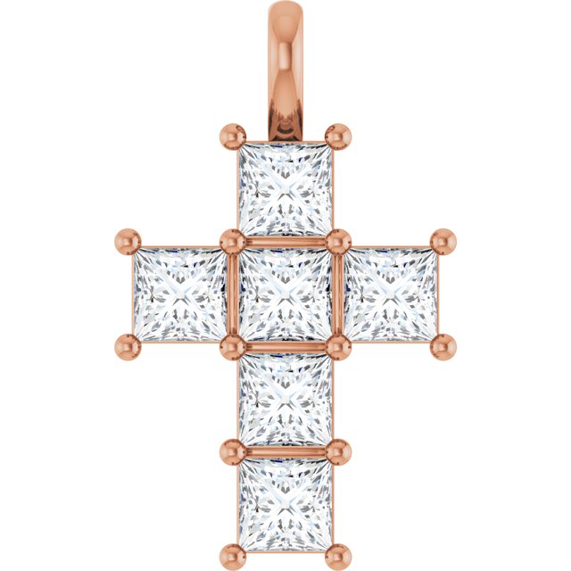 14K Rose 1 1/2 CTW Lab-Grown Diamond Pendant