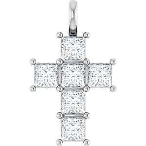 10K White 1 1/2 CTW Lab-Grown Diamond Pendant