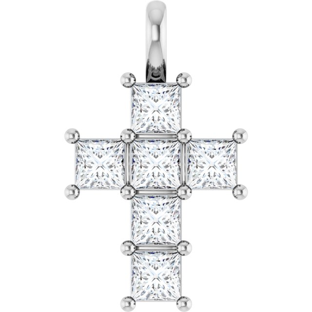 Sterling Silver 1 CTW Lab-Grown Diamond Pendant