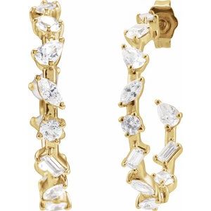 14K Yellow 2 CTW Lab-Grown Diamond 24.4 mm Hoop Earrings