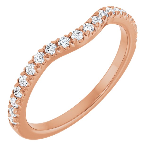 14K Rose 1/4 CTW Lab-Grown Diamond Contour Band