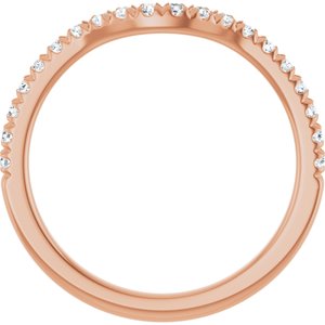 14K Rose 1/4 CTW Lab-Grown Diamond Contour Band