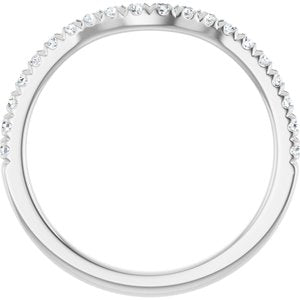 14K White 1/4 CTW Lab-Grown Diamond Contour Band