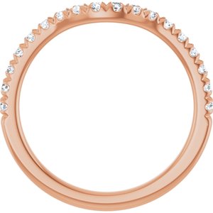 14K Rose 1/3 CTW Lab-Grown Diamond Contour Band