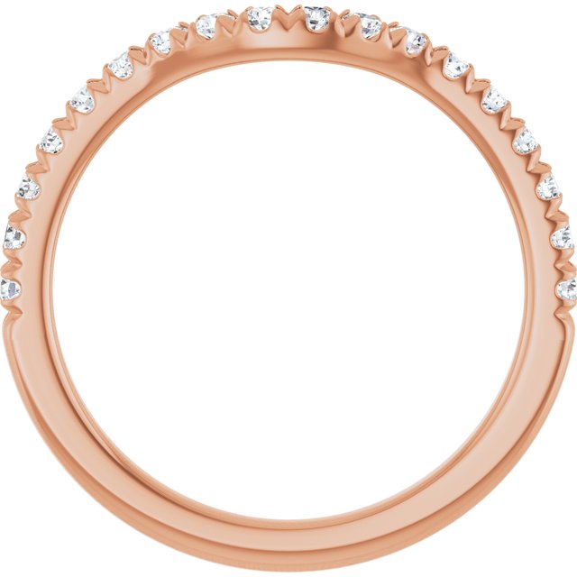 14K Rose 1/3 CTW Lab-Grown Diamond Contour Band