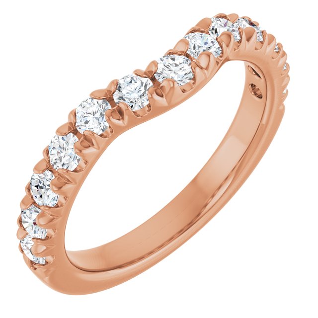 14K Rose 3/4 CTW Lab-Grown Diamond Contour Band