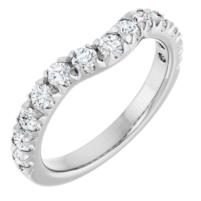 Platinum 3/4 CTW Lab-Grown Diamond Contour Band