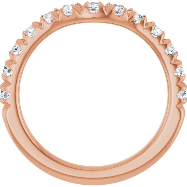 14K Rose 3/4 CTW Lab-Grown Diamond Contour Band