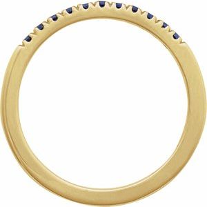 14K Yellow Lab-Grown Blue Sapphire Stackable Ring