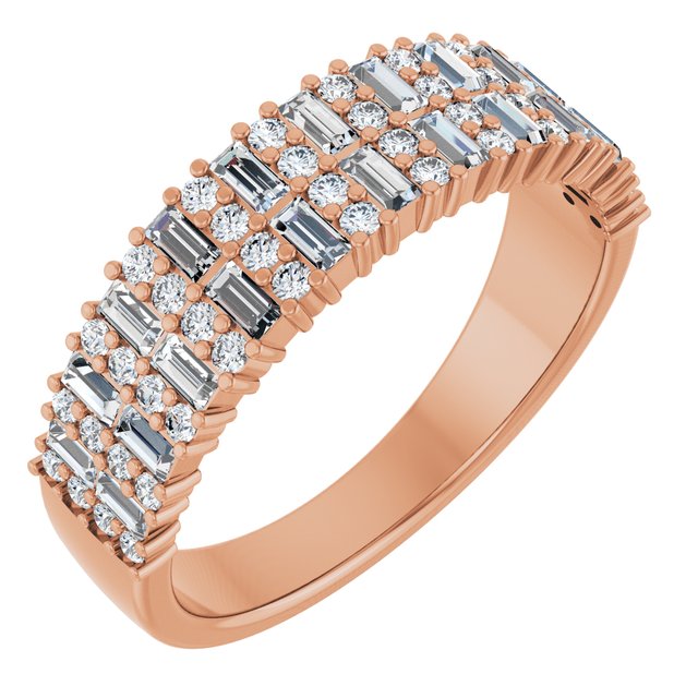 14K Rose 7/8 CTW Lab-Grown Diamond Anniversary Band