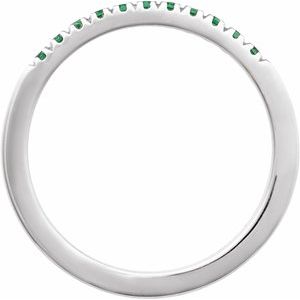 14K White Lab-Grown Emerald Stackable Ring
