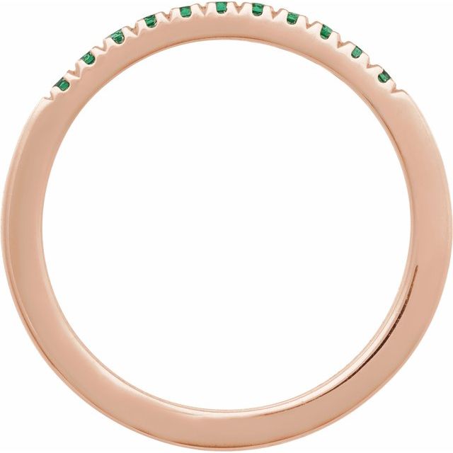 14K Rose Lab-Grown Emerald Stackable Ring