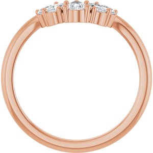 14K Rose 1/2 CTW Lab-Grown Diamond Contour Band