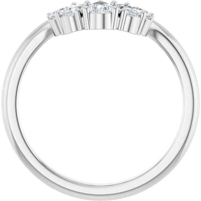 Platinum 1/2 CTW Lab-Grown Diamond Contour Band