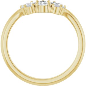 14K Yellow 1/2 CTW Lab-Grown Diamond Contour Band