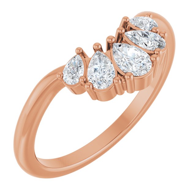 14K Rose 1/2 CTW Lab-Grown Diamond Contour Band