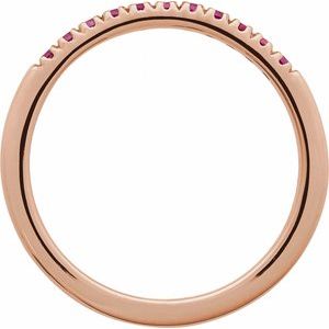 14K Rose Lab-Grown Ruby Stackable Ring