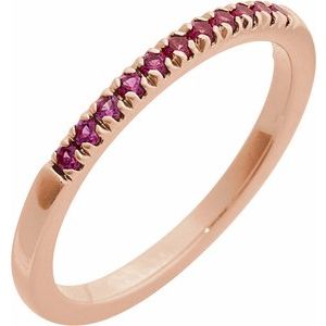 14K Rose Lab-Grown Ruby Stackable Ring