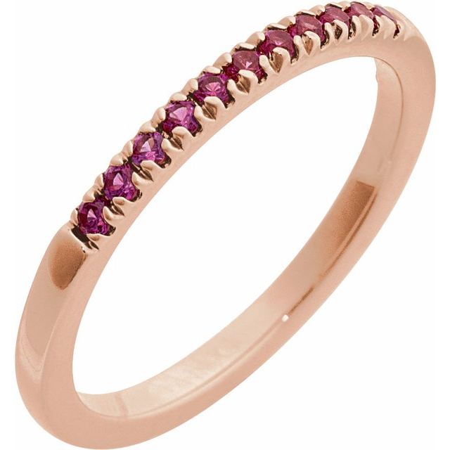 14K Rose Lab-Grown Ruby Stackable Ring