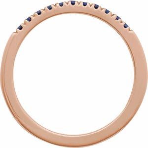 14K Rose Lab-Grown Blue Sapphire Stackable Rin