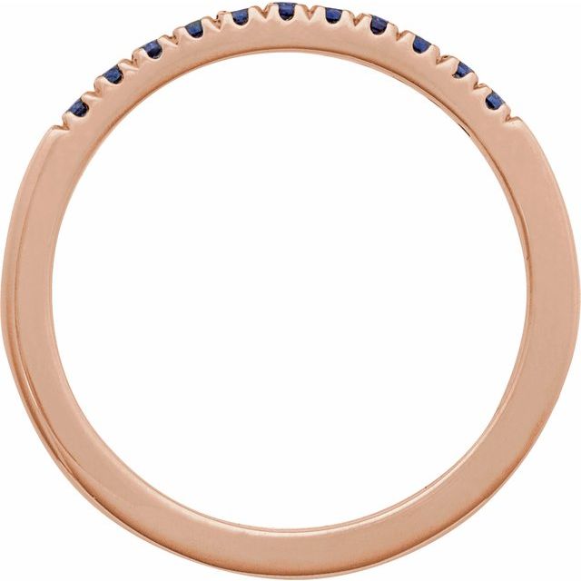14K Rose Lab-Grown Blue Sapphire Stackable Rin