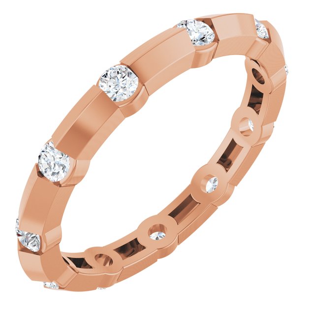 14K Rose 1/2 CTW Lab-Grown Diamond Eternity Band Size 6