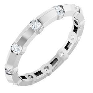 14K White 1/2 CTW Lab-Grown Diamond Eternity Band Size 6.5