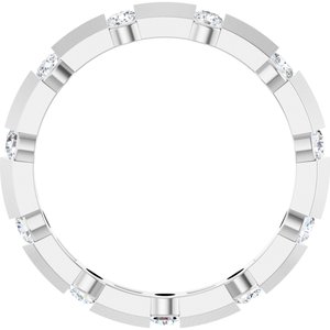 14K White 1/2 CTW Lab-Grown Diamond Eternity Band Size 6.5